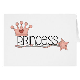 Princesa rosada de la corona y de la vara