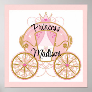 Princesa Royal Carriage Arte de Muro Rosa y Oro