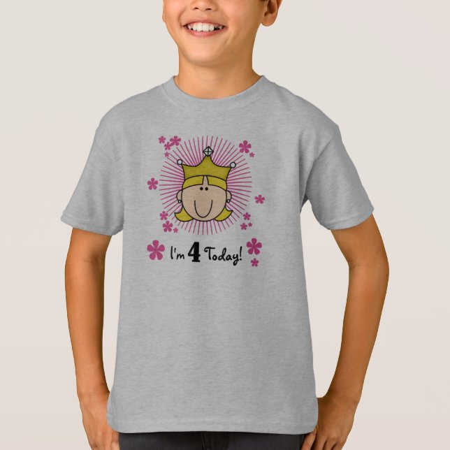 Princesa Rubia 4 camisetas de cumpleaños y regalos (Anverso)