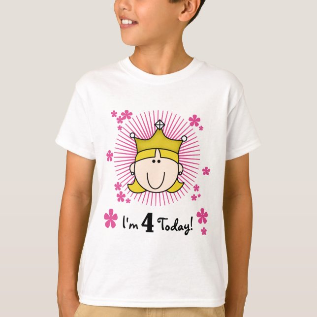 Princesa Rubia 4 camisetas de cumpleaños y regalos (Anverso)