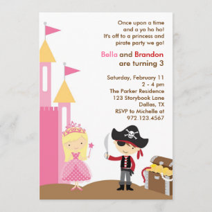 Princesa rubia e invitación pirata
