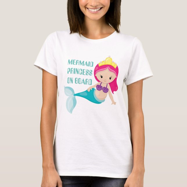 Princesa sirena a bordo de una camiseta de materni (Anverso)