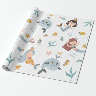 Princesa Sirena y Papel de envolver ballenas