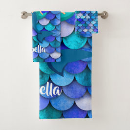 Princesa sobre el patrón de escala de sirena azul 