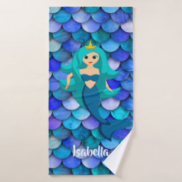 Princesa sobre el patrón de escala de sirena azul 