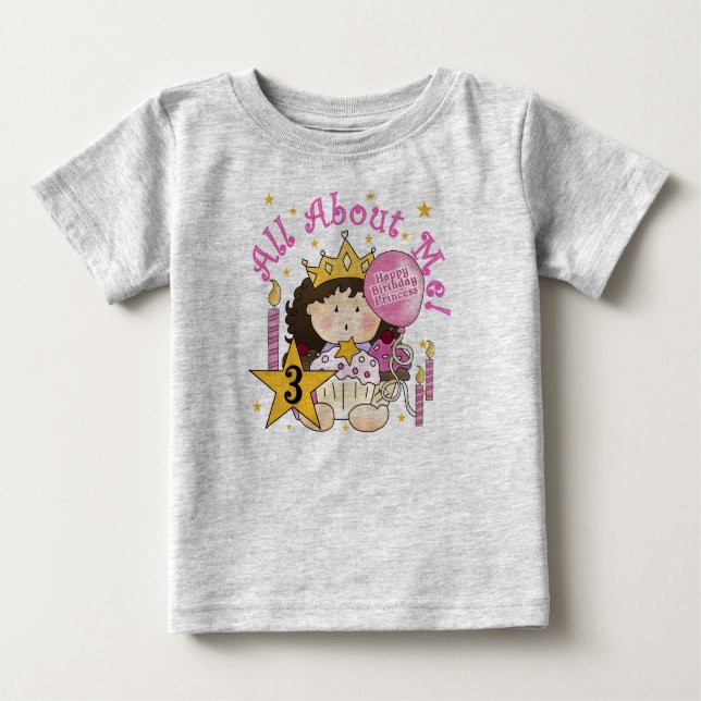 Princesa todo sobre mí camisetas de cumpleaños 3 (Anverso)