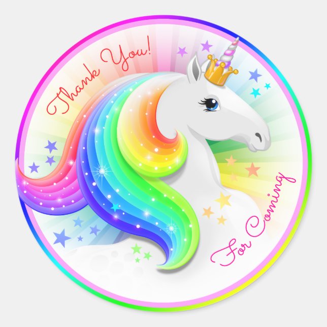 Princesa Unicorn Sello para sobres niños (Anverso)