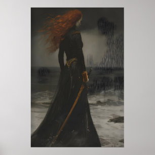Princesa Victoriana con Arte de Paisaje Marítimo d