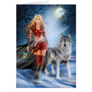 Princesa y lobo del guerrero del invierno de la