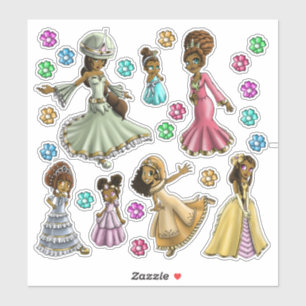Princesas afroamericanas cortan Pegatina vinílico