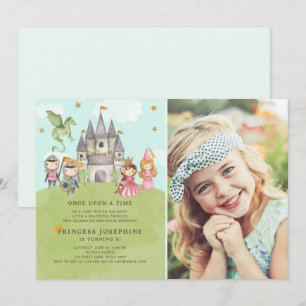 Princesas y Caballeros Chicas Invitación al cumple