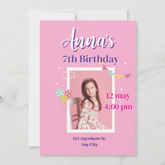 Princess birthday Invitations (Anverso)