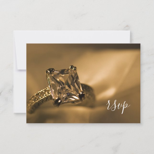 Princess Cut Diamond Engagement Ring Wedding RSVP (Anverso)