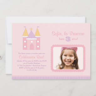 Princess Invitación de la Fiesta de Cumpleaños