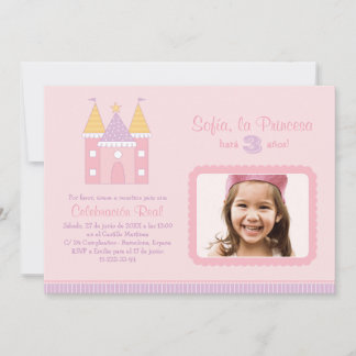 Princess Invitación de la Fiesta de Cumpleaños