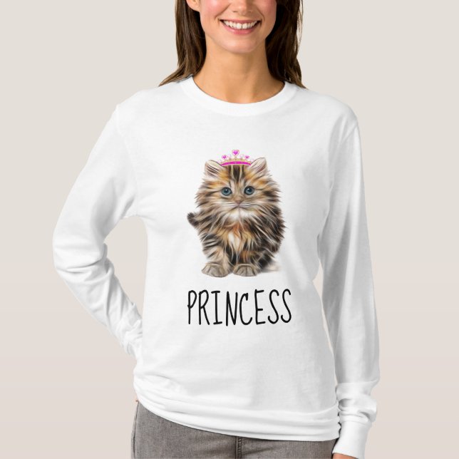 PRINCESS Ladies CAT KITTEN Camisetas (Anverso)