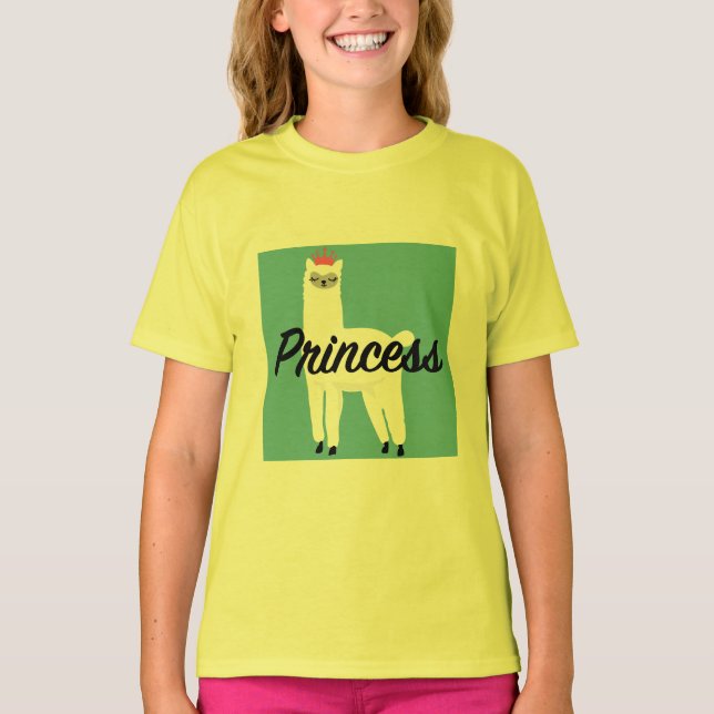 Princess Lama Design - Camiseta básica para Chicas (Anverso)
