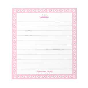 Princess Tiara & Flores Blancas en Cuaderno Rayado
