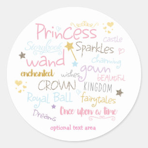 PRINCESS Typography Pegatina Personalizado del par