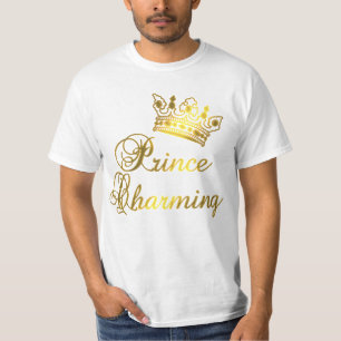 Príncipe el encantar en la camiseta del oro para