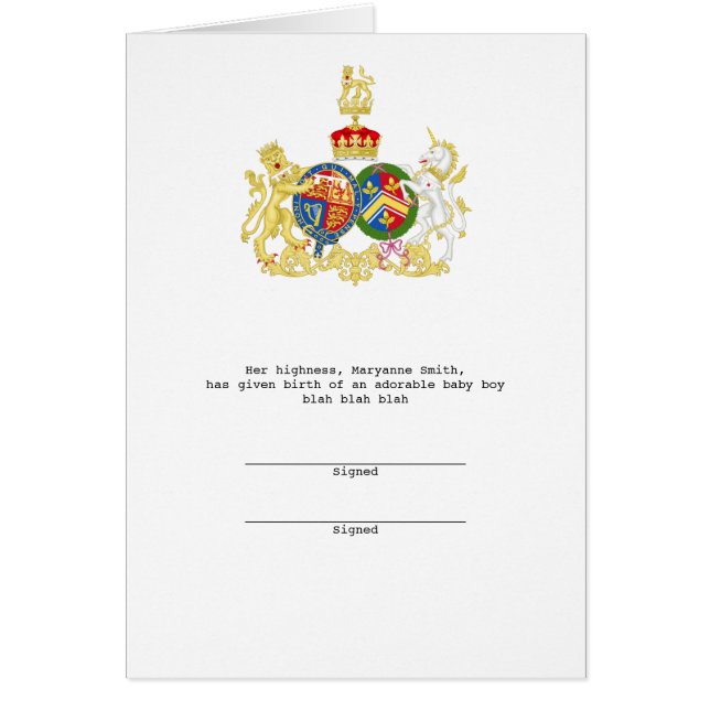 Príncipe Guillermo y Duquesa Catherine Escudo de A (Frente)