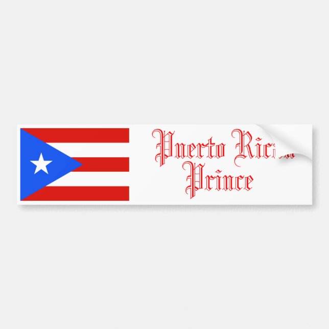 Príncipe puertorriqueño, pegatina para el (Frente)