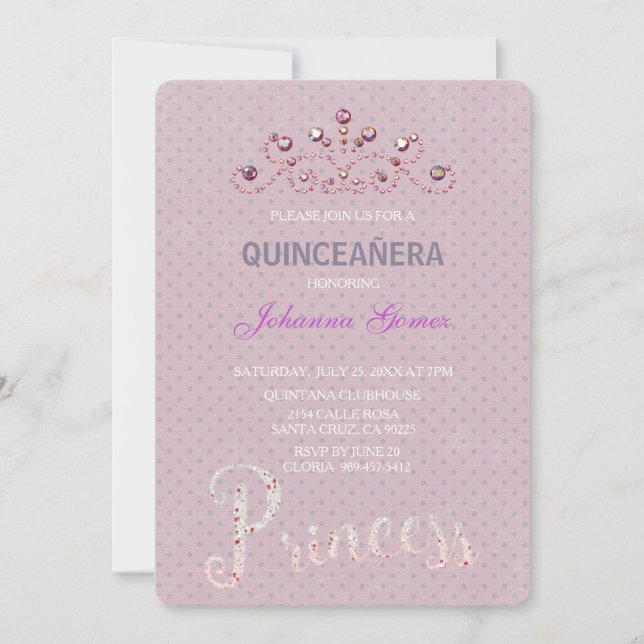 PRINCIPIO DE INVITACIÓN DE QUINCEAÑERA (Anverso)