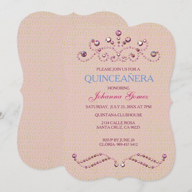PRINCIPIO DE INVITACIÓN DE QUINCEAÑERA (Anverso / Reverso)