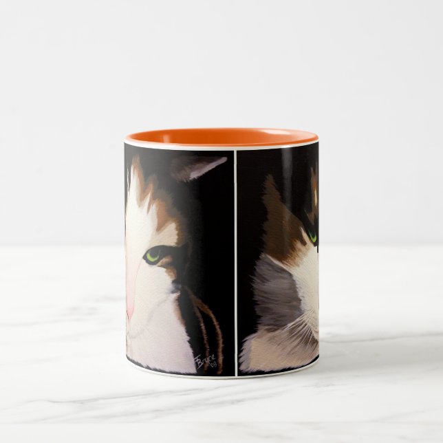 "Priscilla" la taza del gato de calicó (Centro)