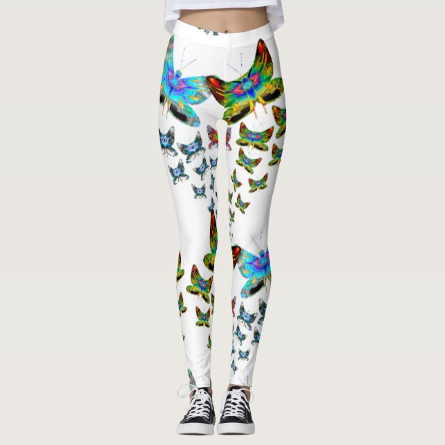 Prismatic Rainbow Butterfly Leggings (Anverso)