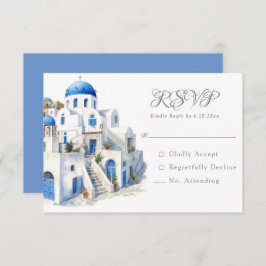Pristine Blue and White Santorini RSVP