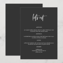 PRIYA Black Modern Edgy 5x7" Comamos el menú