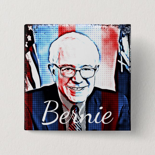 Pro Bernie Sanders Apoya el botón de arte digital (Anverso)