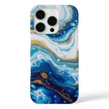 Elegante Funda de Art. Fluid iPhone 16 - Azul abst