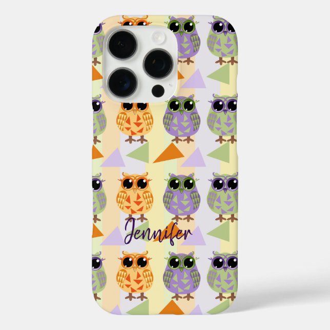 Pro Funda-Mate Iphone 16 funda de búhos de patrón de c (Reverso )
