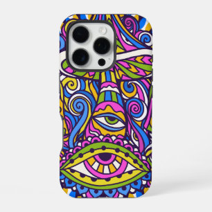 Pro Funda para iPhone 16 con Remolino de Hongos Psicod
