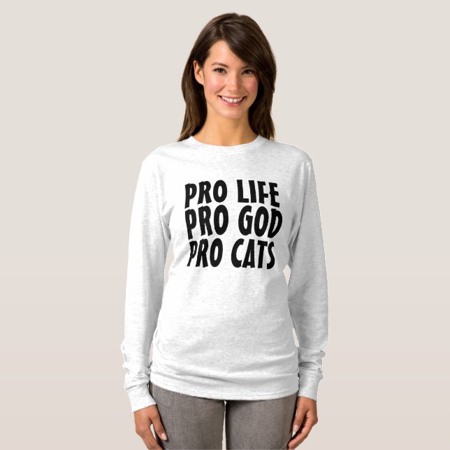 PRO LIFE, DIOS Y GATOS, camisetas CAT (Anverso completo)