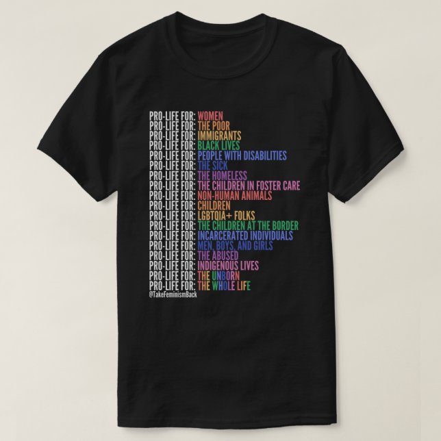 Pro-Life Para Toda La Vida Clásica Camiseta (Diseño del anverso)