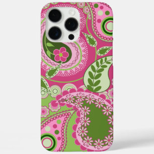 Pro Max Funda para iPhone Paisley rosa y verde 16