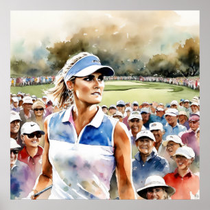 Pro Woman Golfer - Impresión de arte de golf