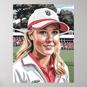 Pro Woman Golfer - Impresión de arte de golf