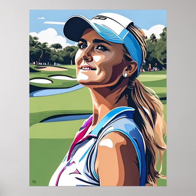 Pro Woman Golfer - Impresión de arte de golf (Frente)