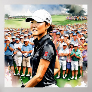 Pro Woman Golfer - Impresión de arte de golf