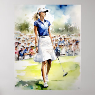 Pro Woman Golfer - Impresión de arte de golf