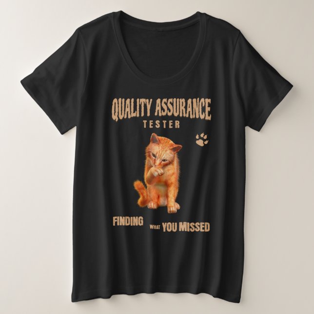 Probador de QA Gato Humor (Anverso del diseño)