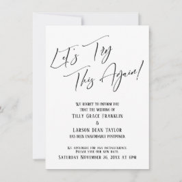 Probemos esta tarjeta Boda posponeada simple de nu