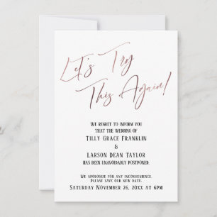 Probemos esta tarjeta Boda pospuesta de nuevo