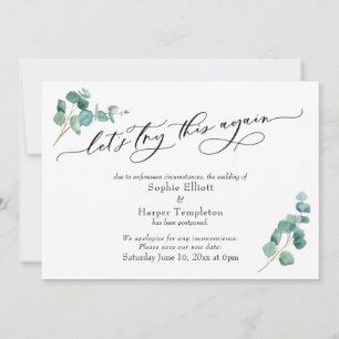 Probemos esta tarjeta Boda pospuesta de nuevo