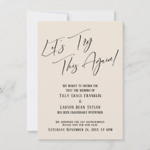 Probemos esta tarjeta de Boda pospuesta de crema d