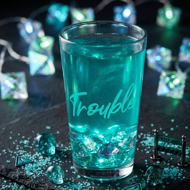 Problemas se Cuelen – Vaso de Pinta con Guión Azul (Subido por el creador)